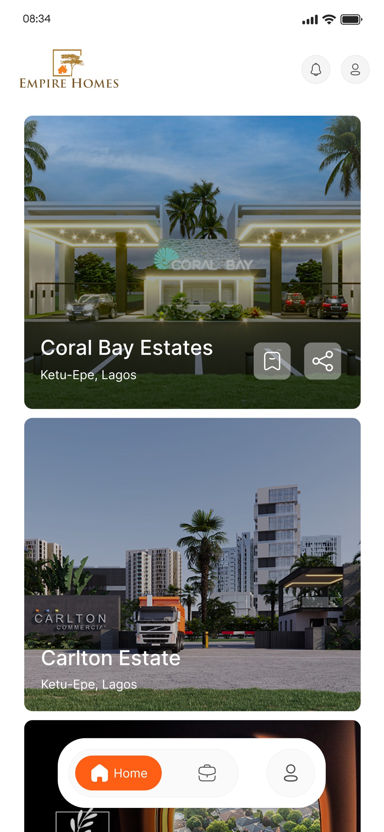 Empire Homes property browsing